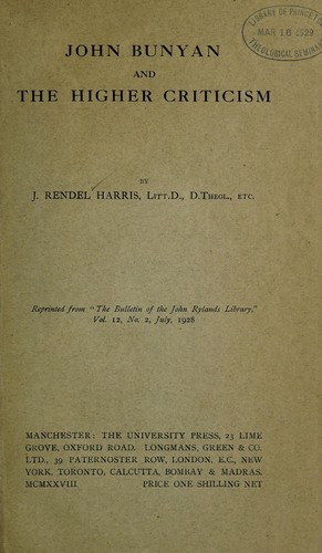 John Bunyan and higher criticism