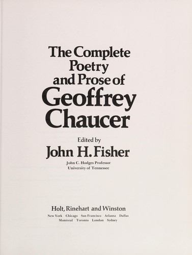 The complete poetry and prose of Geoffrey Chaucer