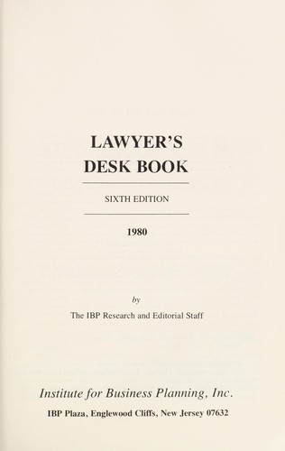 Lawyer's desk book