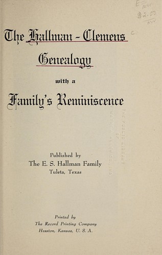 The Hallman-Clemens genealogy