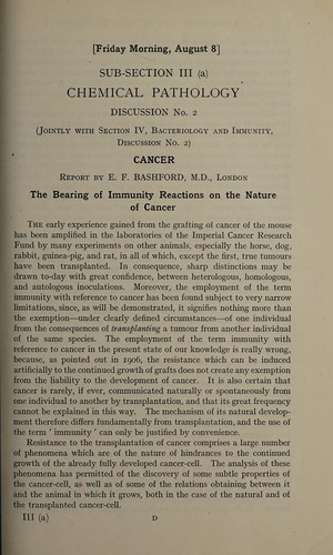 The bearing of immunity reactions on the nature of cancer