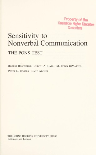 Sensitivity to nonverbal communication