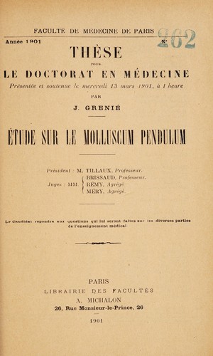 Étude sur le molluscum pendulum ...