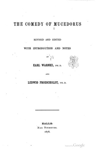 The comedy of Mucedorus.