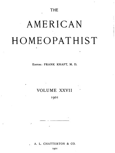 The American Homoeopathist