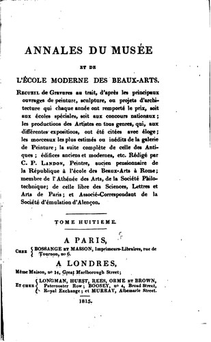 Annales du musée et de l'école moderne des beaux-arts ...