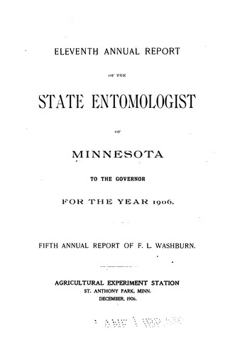 Report, State Entomologist of Minnesota to the Governor. v.10, 1905