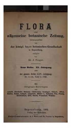 Flora, oder allgemeine botanische Zeitung