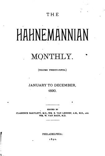 The Hahnemannian Monthly