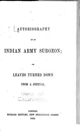 Autobiography of an Indian Army surgeon