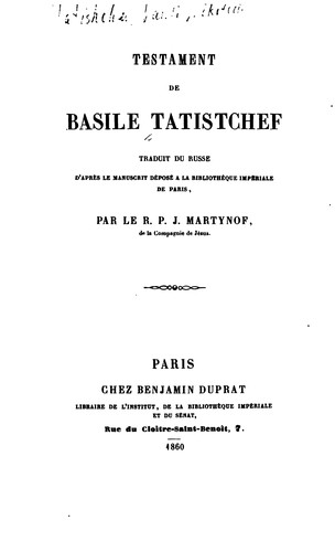 Téstament de Basile Tatistchef