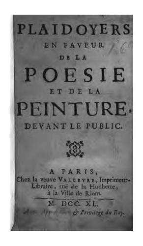 Plaidoyers en faveur de la poësie et de la peinture, devant le public