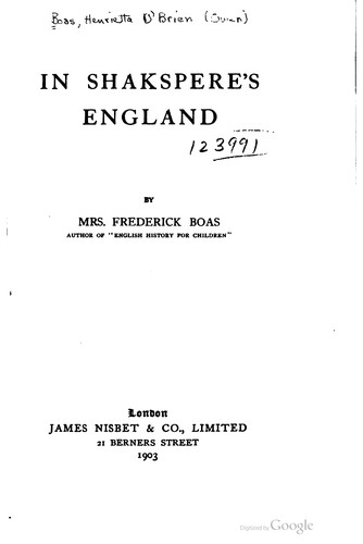 In Shakspere's England