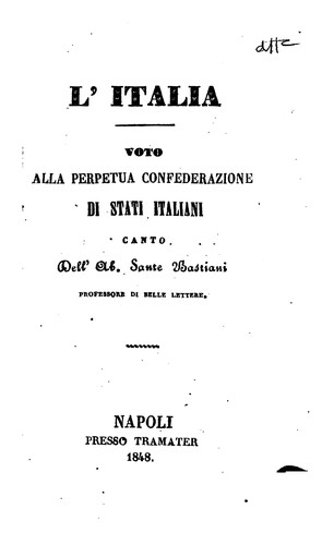 L'Italia: voto alla perpetua confederazione di stati italiani : canto