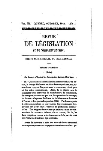 revue de legislation