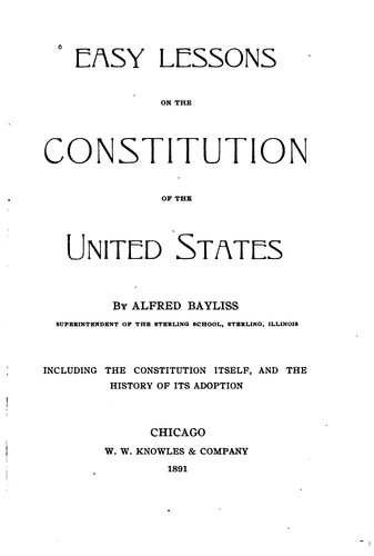 Easy Lessons on the Constitution of the United States