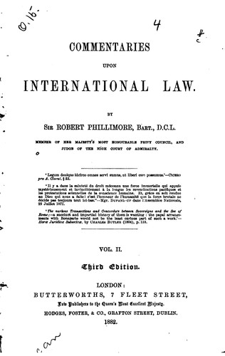 Commentaries Upon International Law