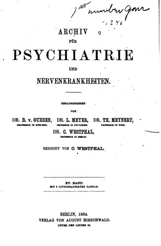 Archiv fuer psychiatrie und nervenkrankheiten
