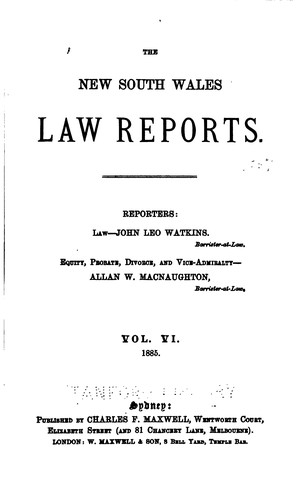The New South Wales Law Reports, 1880-1900
