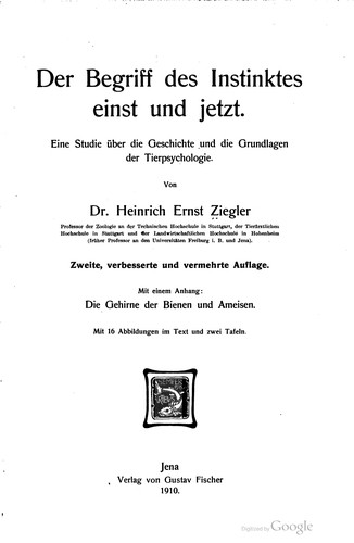 Der Begriff des Instinktes einst und jetzt.