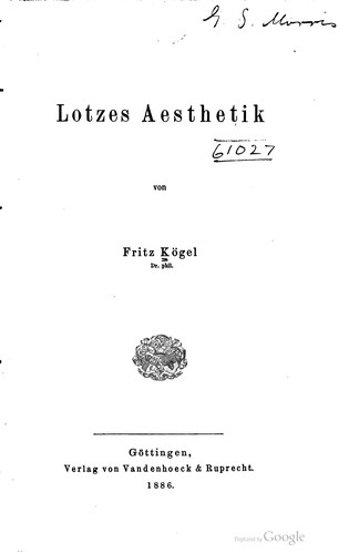 Lotzes aesthetik
