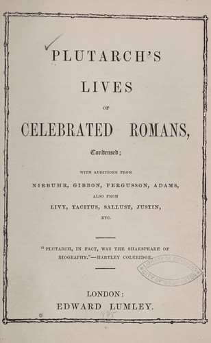 Plutarch's Lives of celebrated Romans, condensed
