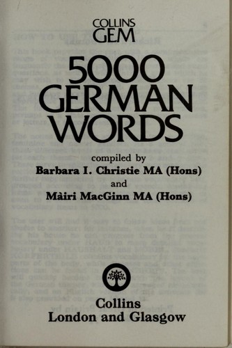 5000 German Words (Collins Gems)