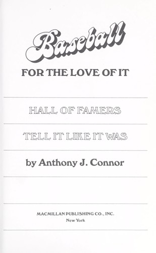 Baseball for the love of it