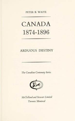 Canada, 1874-1896
