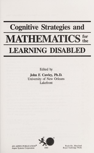Cognitive strategies and mathematics for the learning disabled