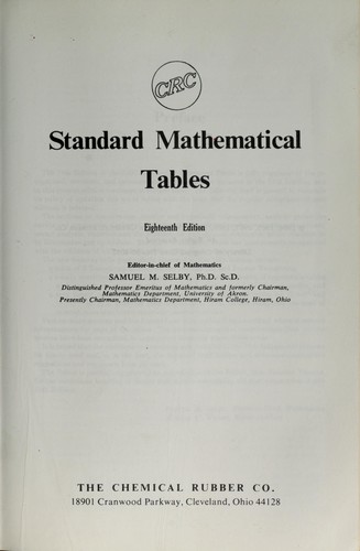 CRC standard mathematical tables