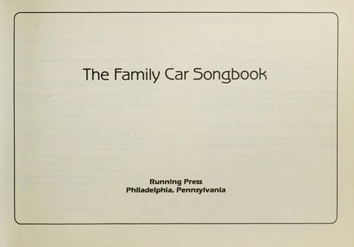 The Family car songbook.