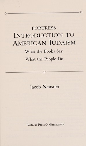 Fortress introduction to American Judaism