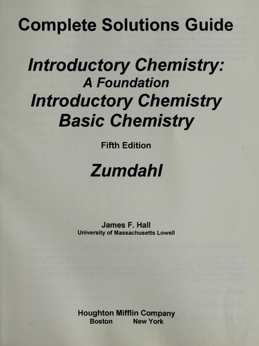 Complete Solutions Manual: Introductory Chemistry: A Foundation