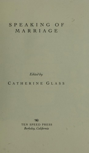 Speaking of marriage