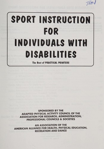 Sport instruction for individuals with disabilities