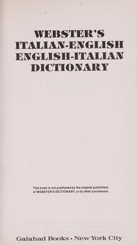 Webster's Italian English, English Italian Dictionary