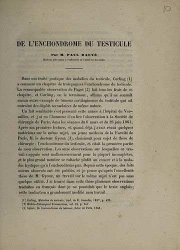 De l'enchondrome du testicle