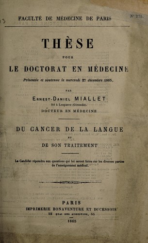 Du cancer de la langue et de son traitement ...