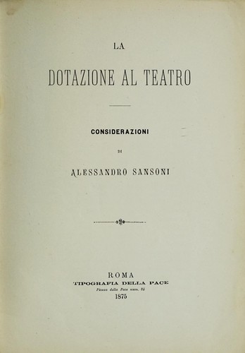 La dotazione al teatro