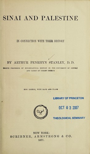 Sinai and Palestine, in connection with their history