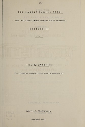 The Landis family book