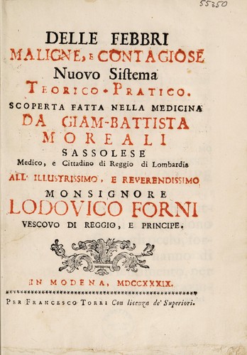 Delle febbri maligne, e contagiose nuovo sistema teorico-pratico