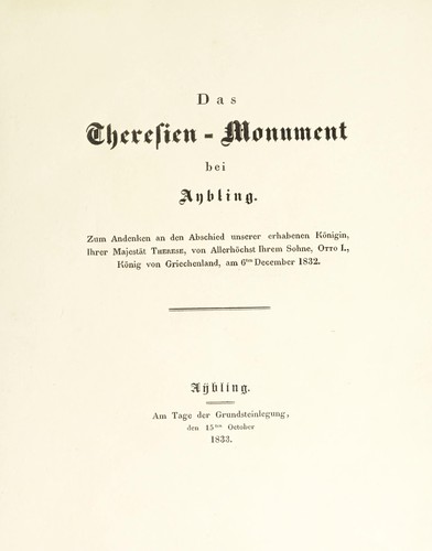 Das Theresien-Monument bei Aybling