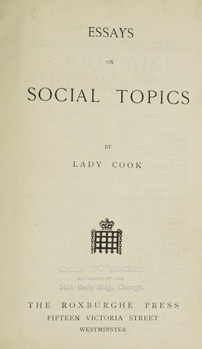 Essays on social topics