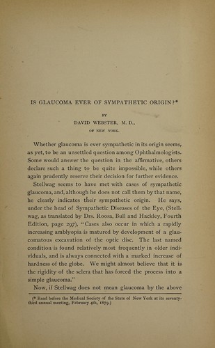 Is glaucoma ever of sympathetic origin?
