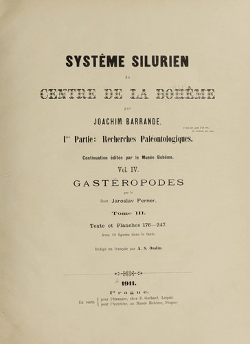 Systême silurien du centre de la Bohême