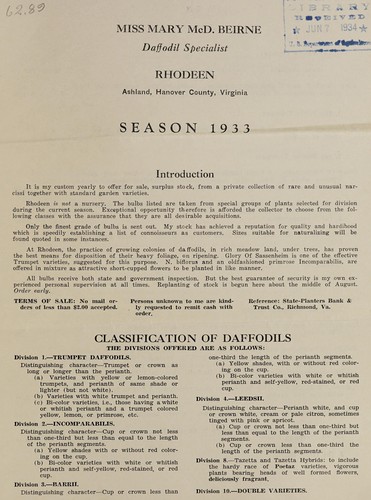 Daffodils, season 1933