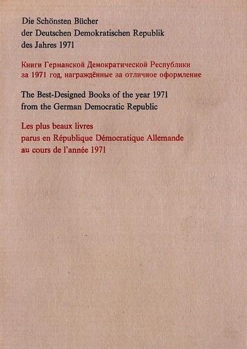 Die Schönsten Bücher der Deutschen Demokratischen Republik 1971