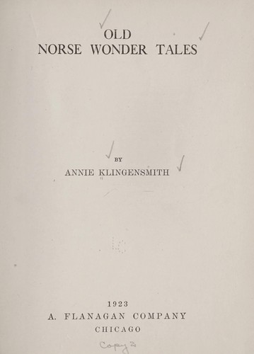 Old Norse wonder tales.